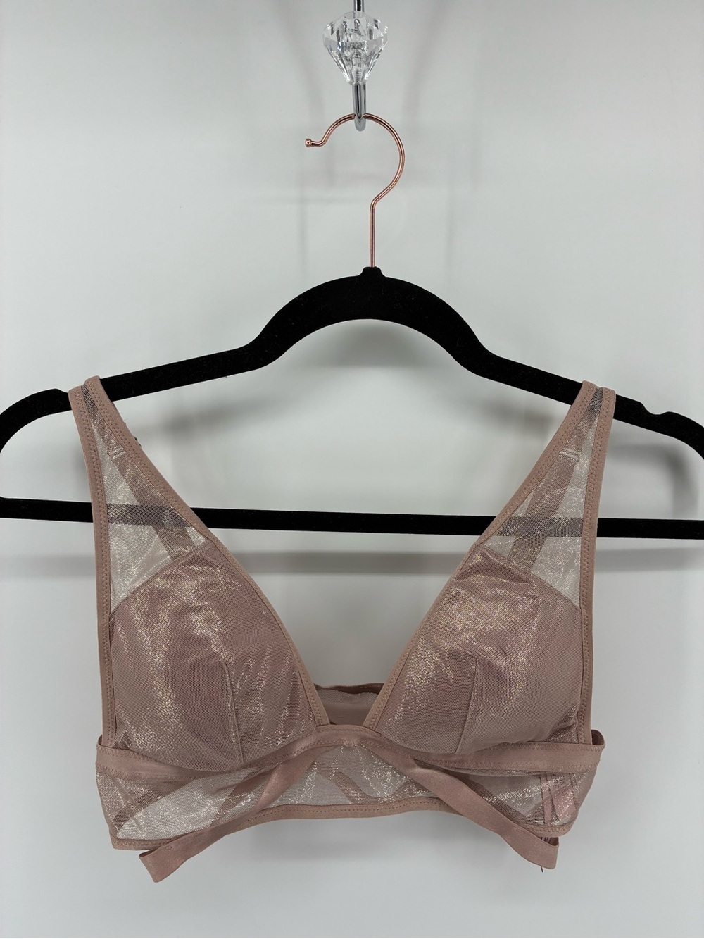 Sheer Shimmer Bralette in Blush